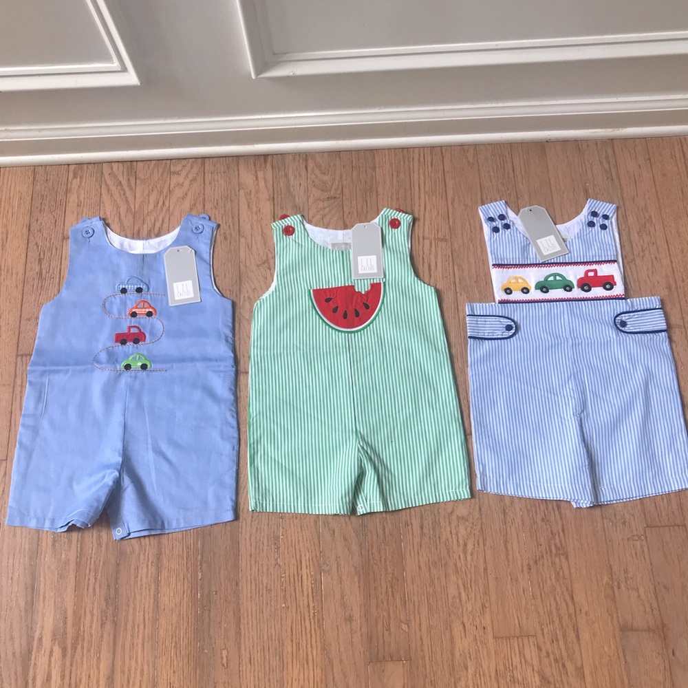 Lil Cactus Shortalls Boys Kids (3) Sizes 12-18m & 18-24m NWT